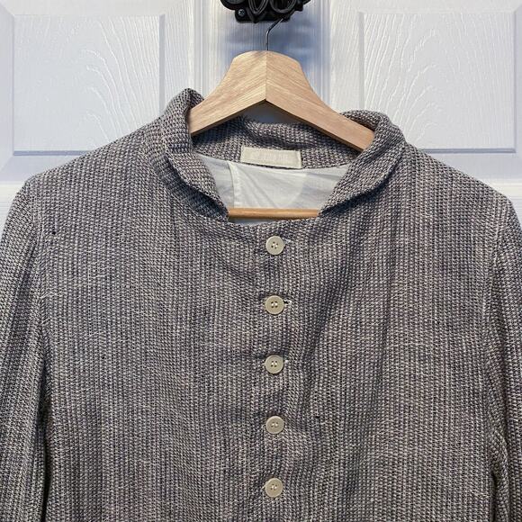 CP Shades Jacket Blazer Dree Linen Lightweight Unstructured Neutral Boho Button - Picture 3 of 10